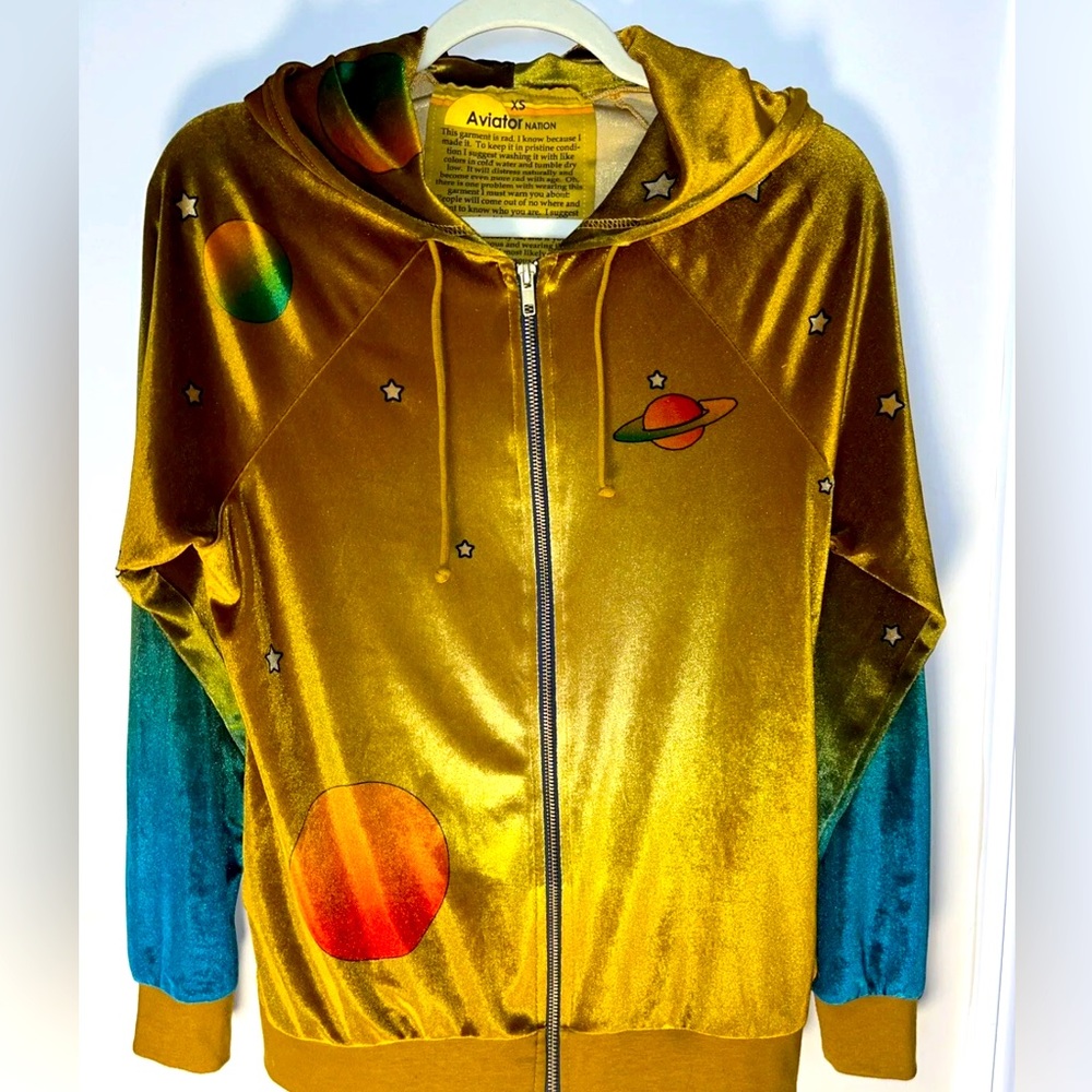 Aviator Nation RARE galaxy print hoodie XS
